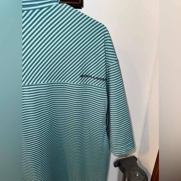 Under Armour Men's Striped Polo Shirt - Blue and Green Size XL - Picture 8 of 8